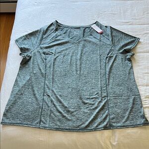 Livi Active Heather Blue V-Neck Tee
